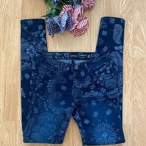 Ranbeeri Paisley Dark Wash Skinny Jeans